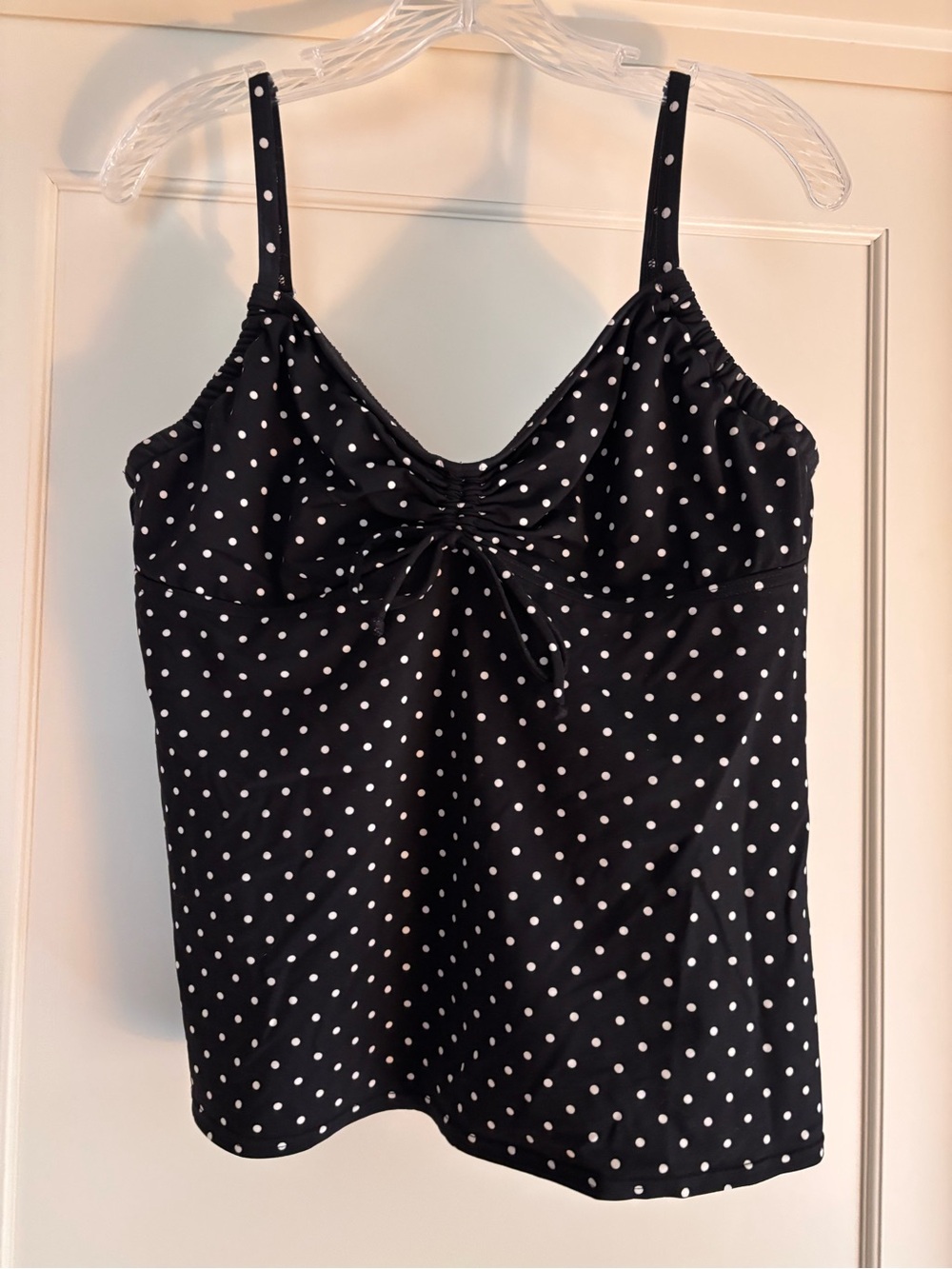 Lands’ End Polka Dot Black/White Tankini size 14